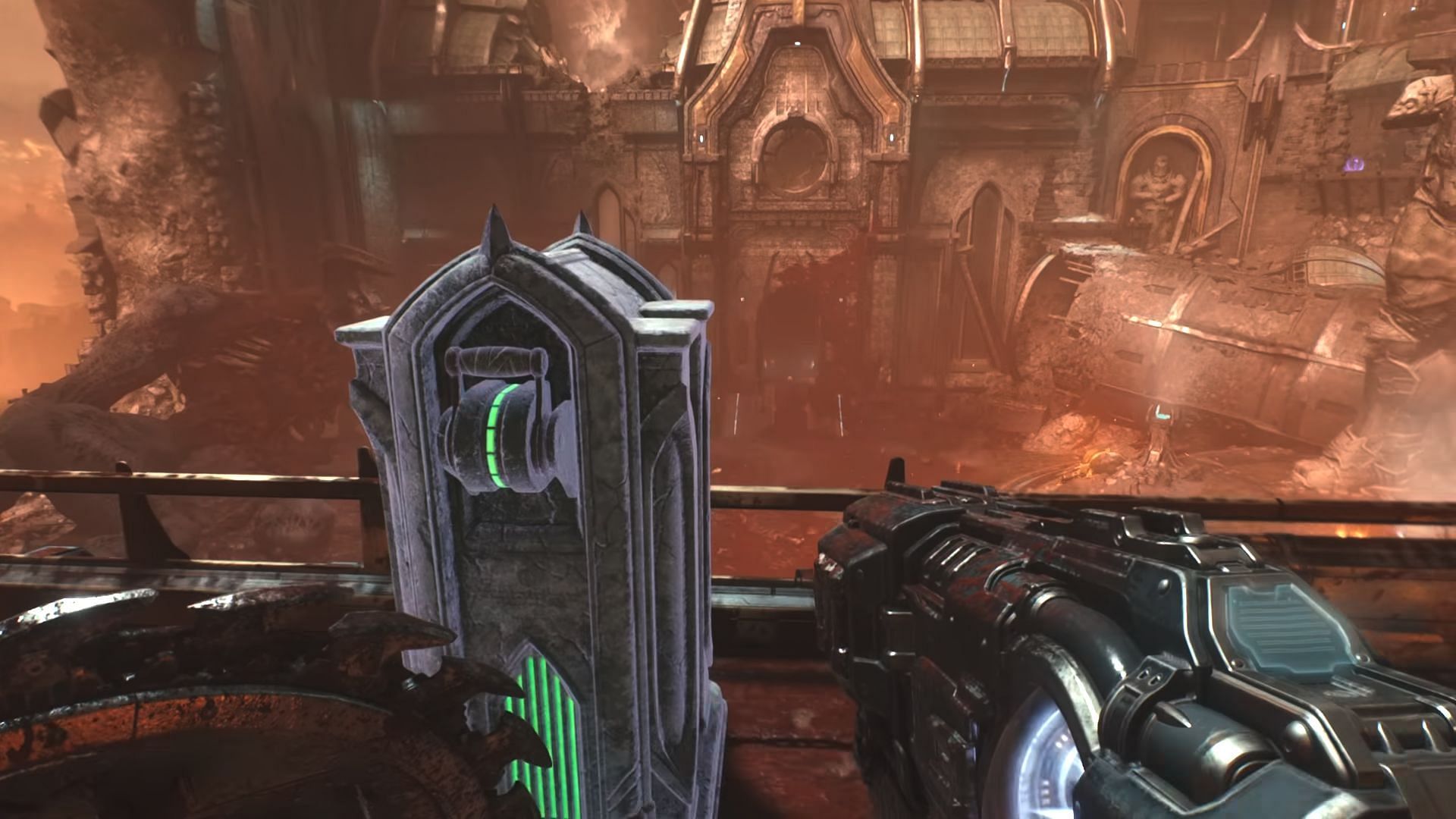 Switch the open the other end of the courtyard (Image via Sportskeeda Gaming || Bethesda Softworks)